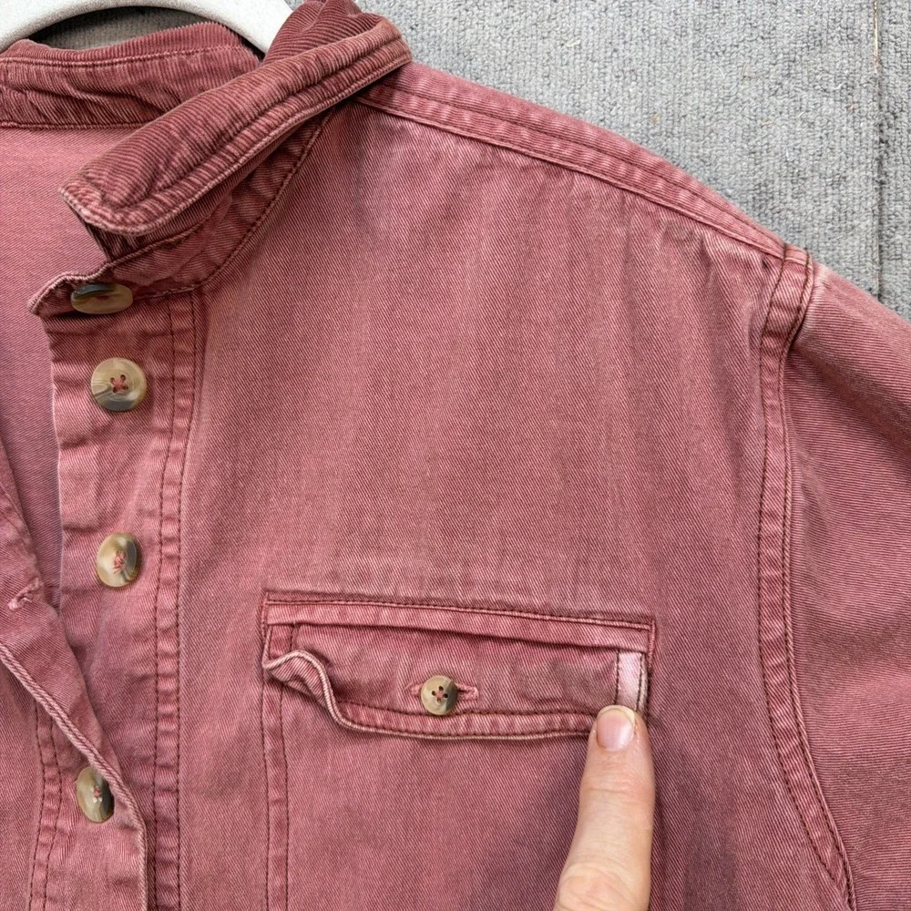 Free People Connor Mini Dress Corduroy Button‎ Front Pink Small